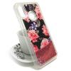 Луксозен твърд гръб 3D за Huawei P20 Lite - цветя /  розов брокат