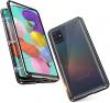 Магнитен калъф Bumper Case 360° FULL за Samsung Galaxy S10 Lite / A91 - прозрачен / черна рамка