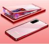 Магнитен калъф Bumper Case 360° FULL за Samsung Galaxy S20 Ultra - прозрачен / червена рамка