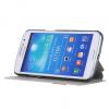 Луксозен кожен калъф Flip тефтер със стойка Baseus за Samsung Galaxy Grand 2 G7106 - бял