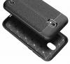 Луксозен силиконов калъф / гръб / TPU за Nokia 1 Plus - черен / имитиращ кожа