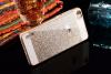Луксозен твърд гръб за Huawei Ascend P8 Lite / Huawei P8 Lite - златист брокат / бял