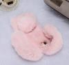 Луксозен силиконов калъф / гръб / TPU 3D с пух за Apple iPhone 6 / Apple iPhone 6S - розово зайче / Bunny Case