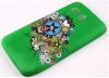 Силиконов калъф / гръб / TPU за Huawei Ascend Y511 - зелен / цветни фигури