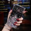 Силиконов калъф / кейс / Brillant Clear Case за Samsung Galaxy A22 4G - черен / сребрист брокат