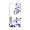 Луксозен силиконов калъф / кейс / Floral Case TPU за Samsung Galaxy A35 - прозрачен / сини цветя