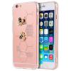 Луксозен силиконов калъф / гръб / с камъни за Apple iPhone 5 / iPhone 5S / iPhone SE - прозрачен / пчелички