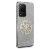 Оригинален силиконов гръб Guess Glitter за Samsung Galaxy S20 Ultra - прозрачен / брокат