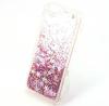 Луксозен твърд гръб 3D за Apple iPhone 6 / iPhone 6S - прозрачен / розов брокат / звездички