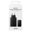 Оригинално зарядно устройство / адаптер / Trio за Samsung 65W / Samsung Power Adapter Trio USB-C x 2 / USB-A - черно