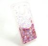 Луксозен твърд гръб 3D за Samsung Galaxy J6 2018 - прозрачен / розов брокат / звездички