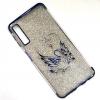 Силиконов калъф / гръб / TPU за Samsung Galaxy A7 2018 A750F - сребрист / син кант / Лебед