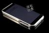 Луксозен метален Bumper за Apple iPhone 5/5G - черно / сиво