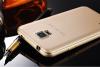 Луксозен алуминиев бъмпер с твърд гръб Magic Skin за Samsung Galaxy S5 G900 / Galaxy S5 Neo G903 - златен
