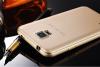 Луксозен алуминиев бъмпер с твърд гръб Magic Skin за Samsung Galaxy S5 G900 / Galaxy S5 Neo G903 - златен