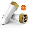 Зарядно за кола Triple Smart Car carger LDNIO / DC 12V-24V / с USB порт и Micro USB кабел DC 5V / 5.1A / DL-C50 