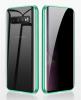 Магнитен калъф Bumper Case 360° FULL за Samsung Galaxy S10 - прозрачен / зелена рамка