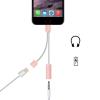 2в1 Lightning Адаптер / Rose Gold / към USB 8pin / Audio 3.5mm за iPhone 7G / iPhone 7 Plus / iPad