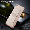Ултра тънък силиконов калъф / гръб / G-CASE Percy Series TPU Ultra Thin за Apple iPhone 6 / 6S - розов с кожен гръб