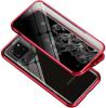 Магнитен калъф Bumper Case 360° FULL за Samsung Galaxy S20 - прозрачен / червена рамка