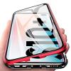Магнитен калъф Bumper Case 360° FULL за Samsung Galaxy S10 Plus - прозрачен / червена рамка