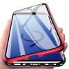 Магнитен калъф Bumper Case 360° FULL за Samsung Galaxy S9 Plus G965 - прозрачен / червена рамка