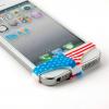 Силиконово бельо за мобилен телефон за Apple iPhone 4 / iPhone 4S - бял / American flag