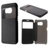 Кожен калъф Flip тефтер View Window Leather за Samsung Galaxy S6 Edge G925 - черен