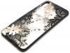 Луксозен твърд гръб BEAUTY с камъни за Samsung Galaxy Note 10 N970 - прозрачен / черен кант / цветя