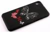 Силиконов калъф / гръб / TPU за HTC Desire 816 - черен с пеперуди