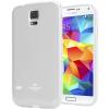 Луксозен силиконов гръб / калъф / TPU Mercury за Samsung Galaxy S5 G900 - JELLY CASE Goospery / бял с брокат