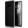 Луксозен силиконов калъф / гръб / TPU за Samsung Galaxy Note 8 N950 - черен / сребрист кант / carbon