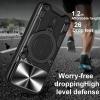 Удароустойчив твърд гръб / Кейс Defender Armor Ring Magnetic Holder lens cover Huawei Pura 80 Ultra 5G / Pura 80 Pro 5G - черен