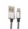 Micro USB кабел за зареждане и пренос на данни с дължина 2m за Samsung, LG, HTC, Sony, Lenovo и други - бял и черно