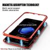 Магнитен калъф Bumper Case 360° FULL за Apple iPhone 7 / iPhone 8 - прозрачен / червена рамка