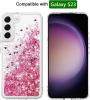 Луксозен твърд гръб / кейс / 3D Water Case за Samsung Galaxy S23 5G - прозрачен кейс с течен брокат / розов