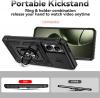Удароустойчив гръб TPU кейс Slide Camera Case Magnetic Finger Ring Car Holder за Xiaomi 14T / Xiaomi 14T Pro - черен