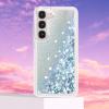 Луксозен твърд гръб / кейс / 3D Water Case за Samsung Galaxy S23 5G - прозрачен кейс с течен брокат / сребрист