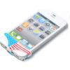Силиконово бельо за мобилен телефон за Apple iPhone 4 / iPhone 4S - бял / American flag