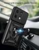 Удароустойчив гръб TPU кейс Slide Camera Case Magnetic Finger Ring Car Holder за Xiaomi Redmi Note 13 5G - черен