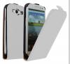 Луксозен кожен калъф Flip тефтер за Samsung Galaxy Core i8260 i8262 - бял