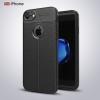 Луксозен силиконов калъф / гръб / TPU за Apple iPhone 7 Plus - черен / имитиращ кожа