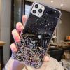 Силиконов калъф / кейс / Brillant Clear Case за Samsung Galaxy A22 4G - черен / сребрист брокат