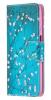 Кожен калъф Flip тефтер Flexi със стойка за Samsung Galaxy A03s - син / цветчета