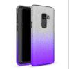 Силиконов калъф / гръб / TPU за Samsung Galaxy A6 Plus 2018 - преливащ / сребристо и лилаво / брокат
