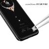 Луксозен твърд гръб KINGXBAR Swarovski Diamond за Apple iPhone 7 / iPhone 8 - прозрачен / черен кант / сърце