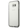 Метален бъмпер / Bumper Baseus Fusion Series със силиконов гръб за Samsung Galaxy S6 G920 - прозрачен / тъмно сив 
