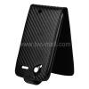 Кожен калъф Flip тефтер Carbon за HTC Sensation G14 / XE G18 - черен