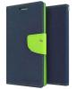 Кожен калъф Flip тефтер Mercury GOOSPERY Fancy Diary със стойка за Lenovo A536 - тъмно синьо и зелено