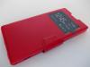 Кожен калъф Flip тефтер S-View със стойка за Sony Xperia Z1 L39h - червен / T&M